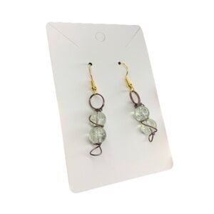 Clear sea glass handmade earrings